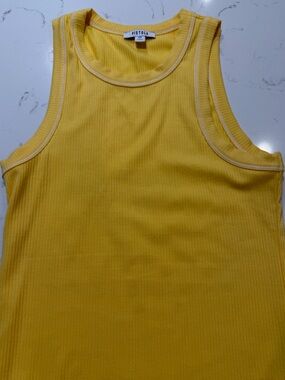 PISTOLA Bright Yellow Ribbed Tank Top